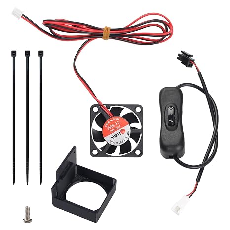 3D Printer Accessories for Bambu Lab A1/ A1 Mini Extruder Motor Cooling Fan Kit: 40×40×10mm/ 1.57x1.57x0.39inch 7000RPM with Switch Cable and Printing Part for Motors Rapid Heat Dissipation