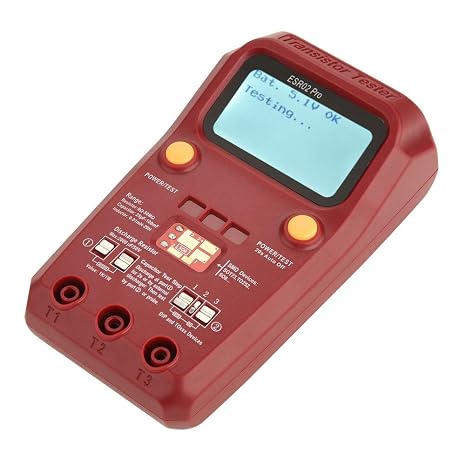 BSIDE ESR02Pro Digital Transistor Tester Multimeter, SMD Chip Component Meter Inductance Multimeter, Automatic Component Meter with Large LCD Backlight Display