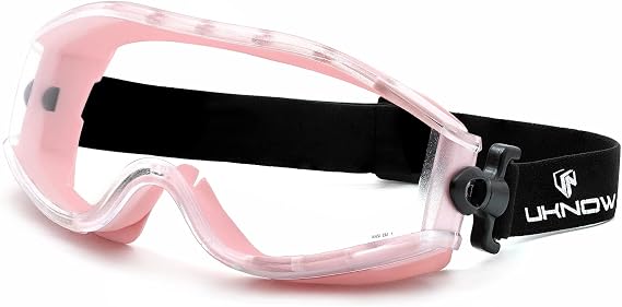 UKNOW Safety Goggles Over Glasses - Anti-Fog Clear Lens - ANSI Z87.1 Certified Eye Protection for Lab Work, Industrial Use
