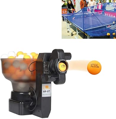 Eapmic Automatic Table Tennis Ball Machine, 110 Table Tennis Robot Trainer Ping Pong Ball Serving Machine Table Tennis Ball Launcher HP-07 for Training