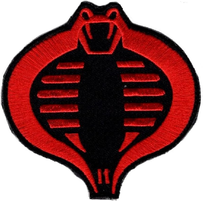 Red Cobra Embroidered Hook Fastener Patch MTC1