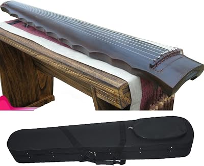 KESHUO zithers Chinese Guqin Luoxia Style 7 Strings Zither Chinese Traditional Musical Instrument Guqin with Book and Tuner Color : Guqin and Case