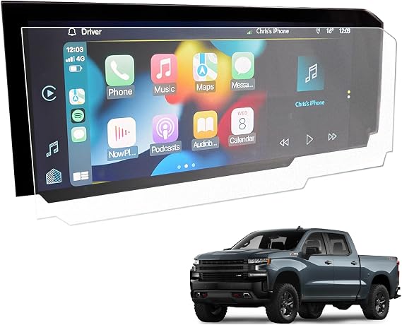 BIXUAN Tempered Glass Screen Protector for 2022-2024 Chevy Silverado 1500/2500HD/3500HD Accessories Navigation 13.4 Inch Matte Anti-glare Touchscreen Scratch-Resistant