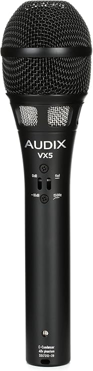 AUDIX VX5 Supercardioid Handheld Condenser Vocal Microphone for Stage Singers - Black