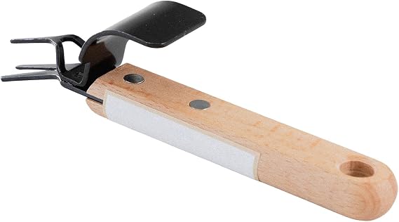 Wazakura Japanese Weeding Fork Dual Prong Root Remover Tool for Dandelions & Thistles Deep Root Extractor with Comfortable Wooden Handle Durable Steel Garden Tool, Made in Japan