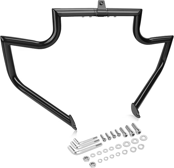 Touring Crash Bar Engine Guard Front Highway Flat-Out Bars Black