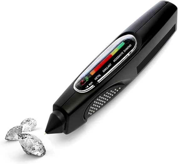 Diamond Tester Pen, Jewelry Diamond Meter with LED Digital Display Screen, 180-degree Multi-Viewing and Retractable Probe Tip, Accurate Testing and Easy to Read, for Moissanites and Diamonds