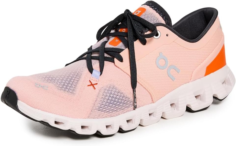 On Women's Cloud X 3 Sneakers, Rose/Sand, Pink, 11 Medium US