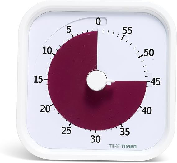 Time Timer Home MOD 60 Minute Kids Visual Timer Home Edition For Homeschool Supplies Study Tool, Timer for Kids Desk, Office Desk and Meetings with Silent Operation (Cotton Ball White)
