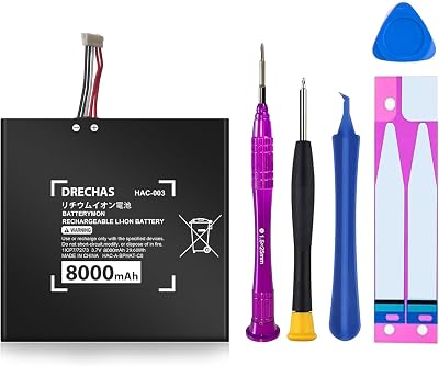 HAC-003 Battery 8000mAh, Upgraded Capacity New 0 Cycle Li-Polymer Replacement Battery for Nintendo Switch Console 2017 HAC-001 HAC-A-BPHAT-C0 HAC-S-JPEU-C0 with Repair Tool Kit