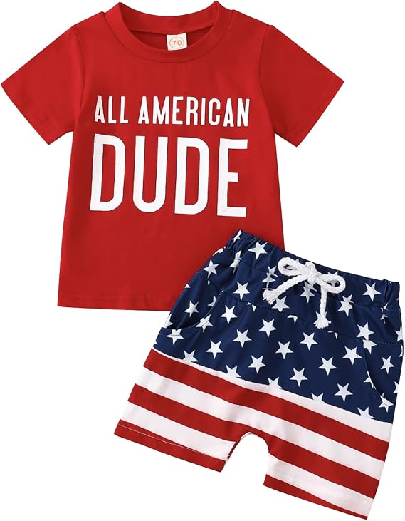 Summer Baby Boy Clothes Shorts Set Short Sleeve Beach Bum T-Shirt Tops Solid Drawstring Shorts 2Pcs Casual Outfit