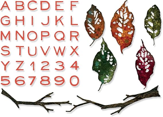 Sizzix Thinlits Die Set, Vault Leaves & Sticks by Tim Holtz, 43 Cutting Dies