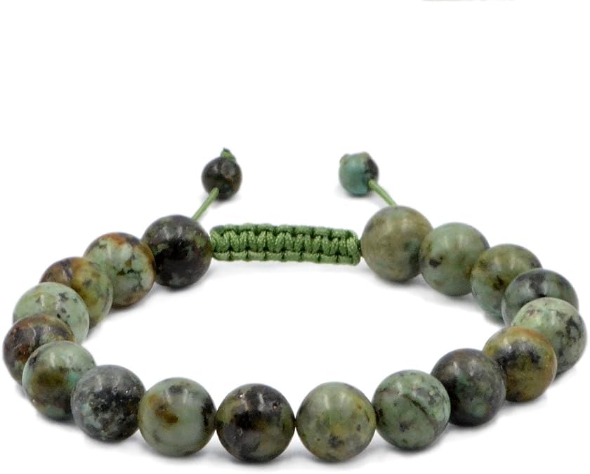 AD Beads Natural 10mm Gemstone Bracelets Healing Power Crystal Macrame Adjustable 7-9 Inch