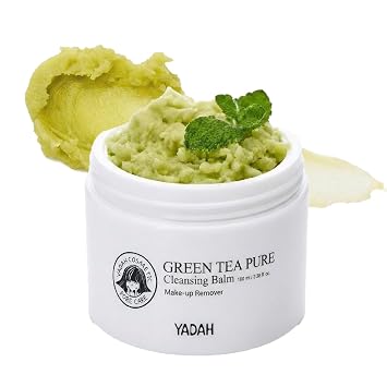 YADAH Green Tea Matcha Sorbet Cleansing Balm 3.38 fl oz Makeup Remover, Melting Balm with Olive & Sunflower Oils, Hydrating, Residue-Free