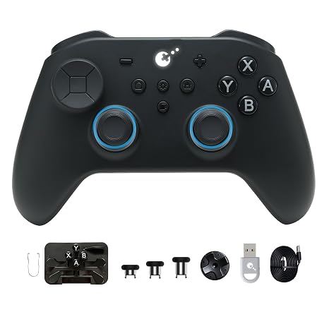 GuliKit TT MAX Bluetooth Controller For Switch 2/PC/Android/iOS - Ultra Fast Wireless Gamepad with Tension Adjustable TMR Joysticks,Micro/Hall Triggers,4 Rear Paddles,Switch 1/2 Wake-Up,Multi-functional Adapter