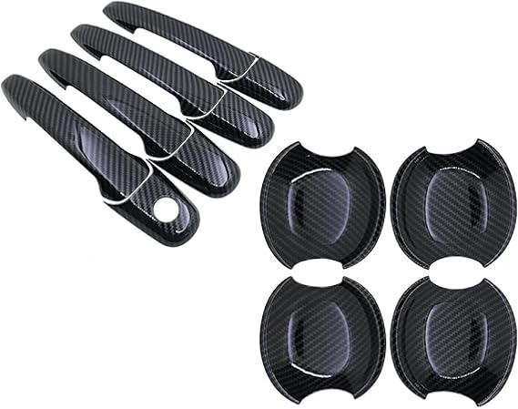 Door Handle Cover for Mazda 3 BK Sedan Hatch MPS 2004-2009, Black Carbon Fiber Door Handle Cover