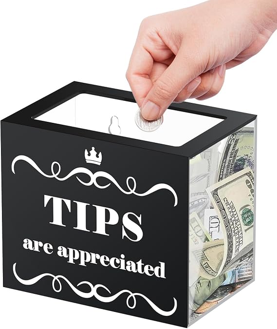 Uniclife 6"x 4" x 5" Acrylic Tip Box for Bartenders