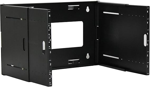 6U Patch Panel Bracket Wall Mount Rack for 19 Networking Equipment, Expandable Depth 9.5 to 15.5, Rack Mount, 60lbs Capacity, Perfect for Servers, Sounds and Security Equipment Too!