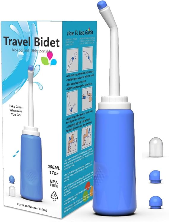 Portable Bidet Sprayer for Toilet - 500ML Perineal Bottle Travel Bidet for Postpartum Care, Perineal Spray Wash Bottle Water Bottle for Camping Men Women Kids