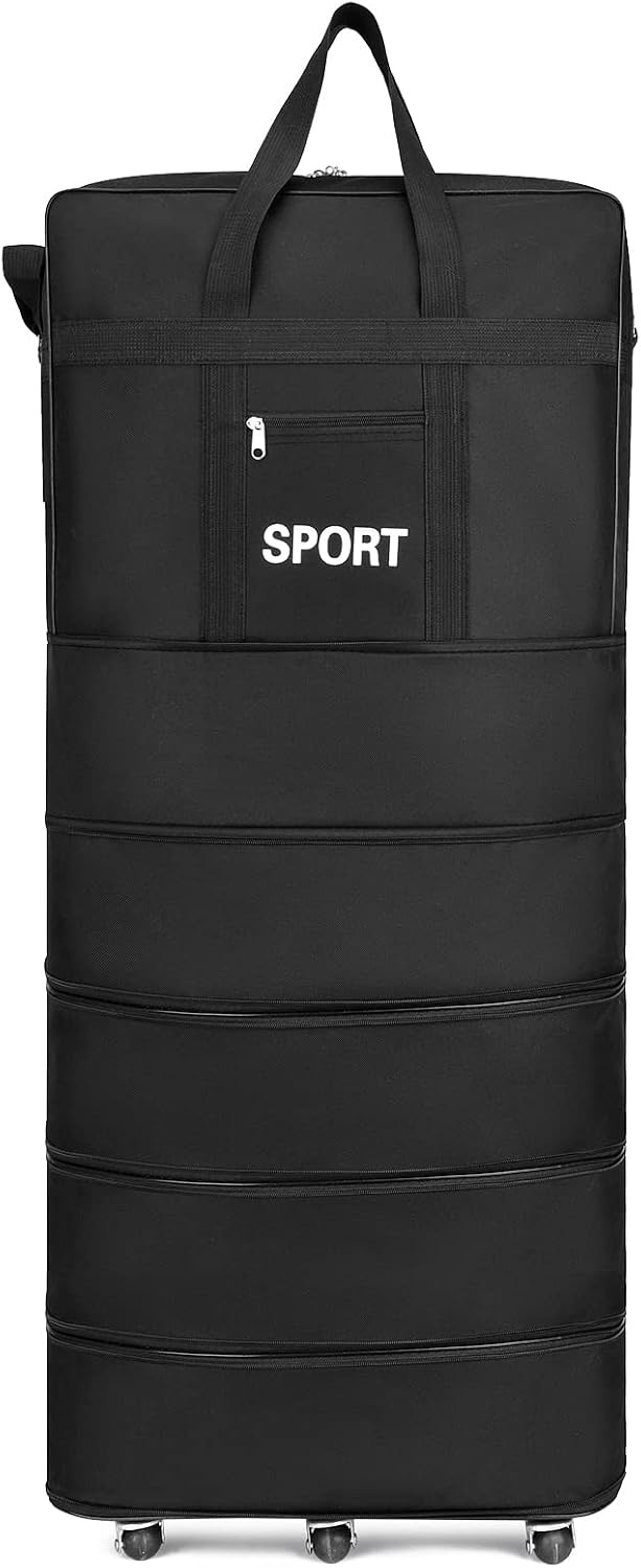 Expandable Suitcase, Folding Oxford Suitcase Bag Suitcase with 360 Degrees Rotation Wheels