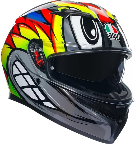 AGV K3 Birdy 2.0 Motorcycle Helmet Gray/Yellow/Red SM