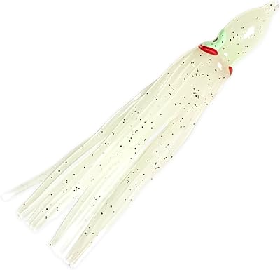 4.75 Trolling Squid Skirts, 40 Pcs Glow Hoochie Bait Lures, for Saltwater Big Game Fishing, Includes Soft Plastic Bodies, Ideal for Salmon, Tuna, Mahi & Offshore Trolling
