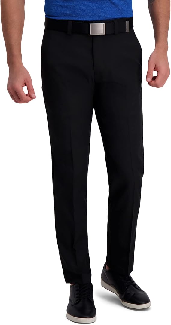 Haggar Men's Cool Right Performance Pant, Black, 42x29