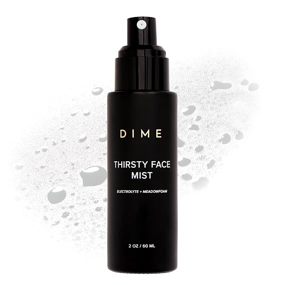 DIME Beauty Thirsty Face Mist - Hydrating Setting Spray, 2 oz | Sea Moss, Electrolytes & Blue Light Protection. Glass skin. Vegan, Cruelty-Free.