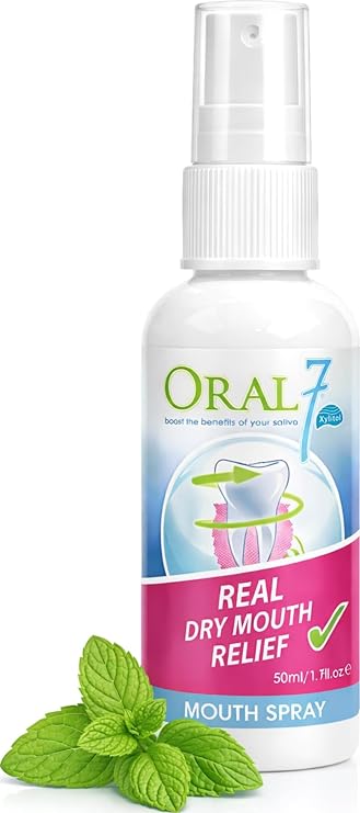 Oral7 Dry Mouth Spray (50ml) for Instant Moisture & Fresh Breath | Gentle Mist Throat Spray with Active Enzymes | Alcohol, Menthol & SLS Free | Oral Care for Dryness, Discomfort & Bad Breath 