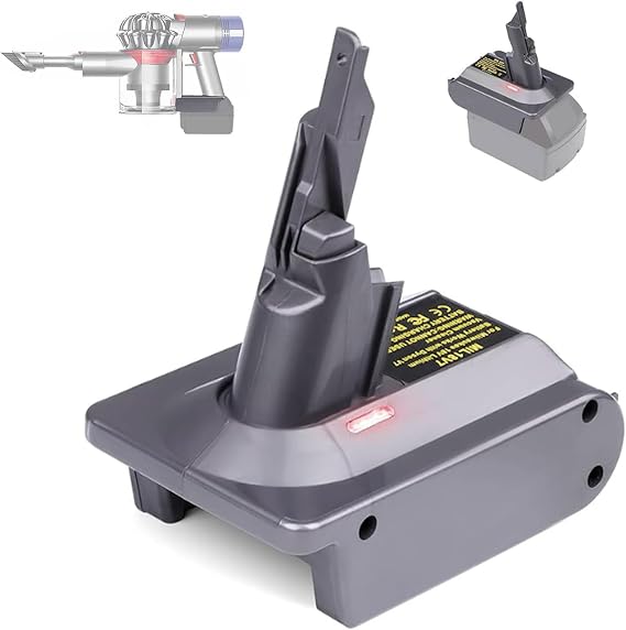 XLX for Dyson V7 V8 Battery Adapter for Milwaukee M18 18V Convert to for Dyson V8 Animal Fluffy Motorhead Handheld Vacuum Converter(Not Battery,Only MIL18V8 Adapter)