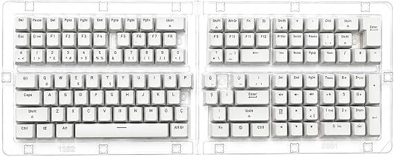 132 Tuş Universal Mekanik Klavye Tuş Takımı Kapağı Keycap Beyaz TR Layout Türkçe Dizilim