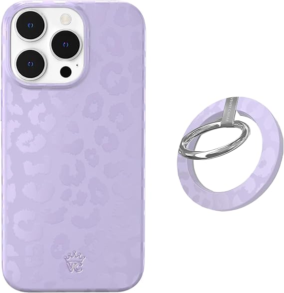 MagSafe Grip + iPhone 14 Pro Max Case (Bundle - Purple Lilac Leopard)