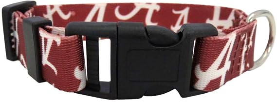 Littlearth NCAA Alabama Crimson Tide Pet Collar, Team Color, Medium