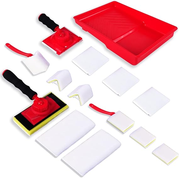 14 Pcs Paint Edger Tool Kit Red Edge Painting Tools for Walls Ceilings