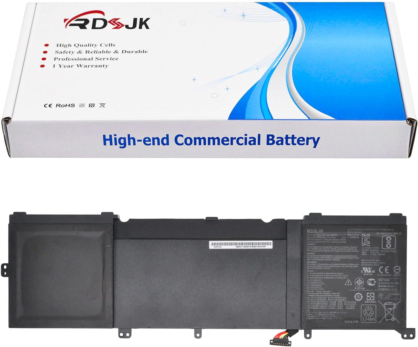 RDSJ C32N1523 Laptop Battery for Zenbook Pro N501L UX501 UX501VW UX501VW-F1020 FY010T FY057R FY062T FY102R FY144T FY145T DS71T FJ044T FJ098T 11.4V 96Wh