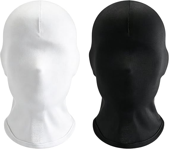Pack of 2 Black Masks Halloween Mask Spandex Full Face Mask Costume