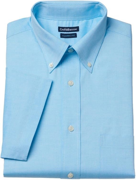 Croft & Barrow Mens Classic Fit Button Down Short Sleeve Dress Shirt