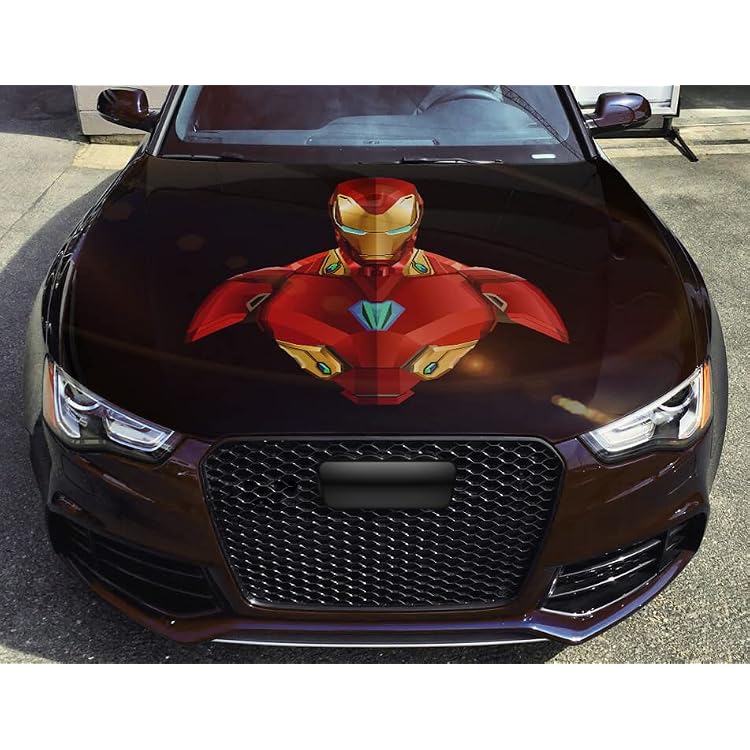 Stikka Vinyl Car Hood Wrap Color Graphics Decal Iron Man Avenger Sticker #4 54x65 137cm x 165cm