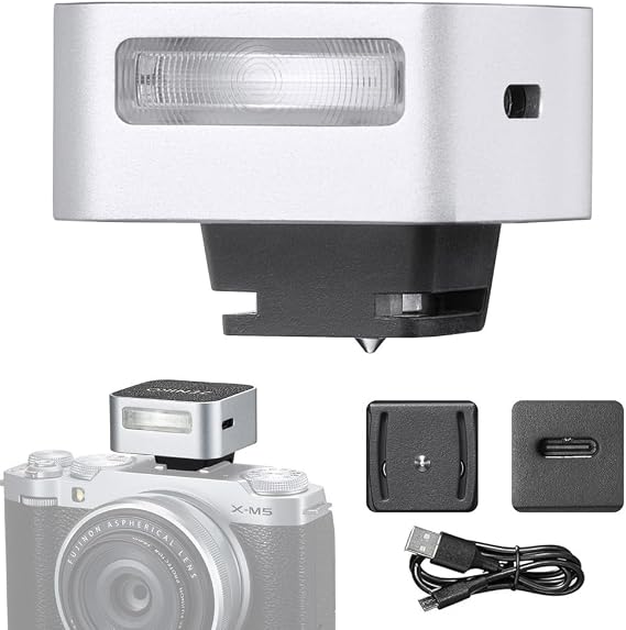 ZENIKO ZF04 Aluminum Mini Flash Speedlite,2 Power Levels CCT 6500K200K 372 Full-Power On Camera Flash for DSLR Cameras(Silver)