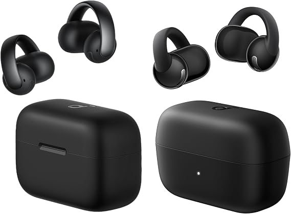 Soundcore AeroClip by Anker, with C50i, Open-Ear Earbuds, Clip-On Headphones, Adaptive Comfort, Clear Calls with 4 Mics and AI, Stable Fit, 12mm Drivers for Powerful Bass, Hi-Res, Open-Ring Design