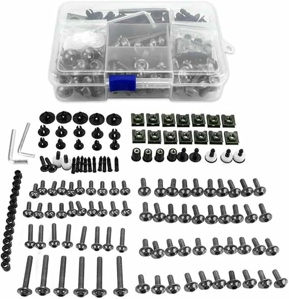 Motorcycle Bolts Kit Complete Full Fairing Bolts Kit, for Suzuki GSR 600 750 SV650 XSR900 GSXR 1000 GSX S750 GSXR 750 GSXR 600 VSTROM 650 Fairing Screws Nuts Steel 177PCS