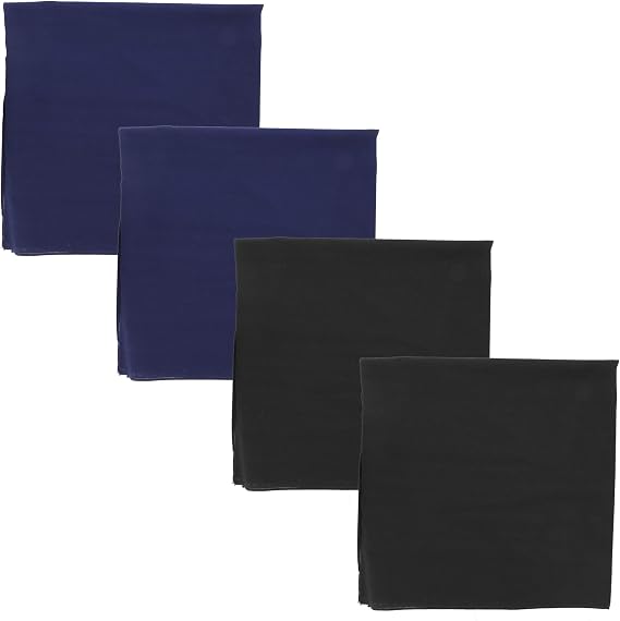 Motique Accessories 4 Pack Extra Large Solid Bandana 27x27 Inch