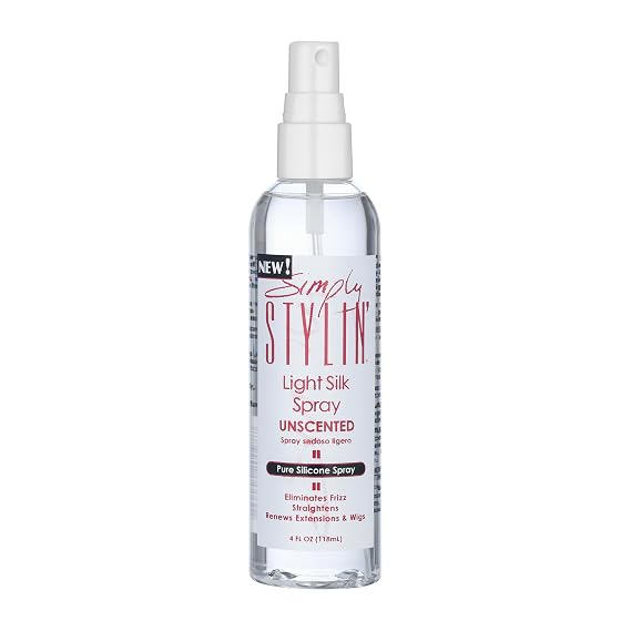 Simply Stylin' Light Silk Spray UNSCENTED, 4 Fl Oz (Pack of 1), Clear
