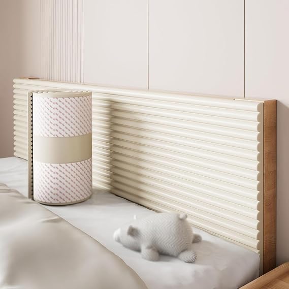 8 12 23 47 Inch Wide DIY Peel and Stick on Headboard Panels, Wall Padded Panels Self-Adhesive, 3D Impact-Resistant Edge Wall Padding, for Bedroom, Tatami(B,L 78.7inx W7.8in)