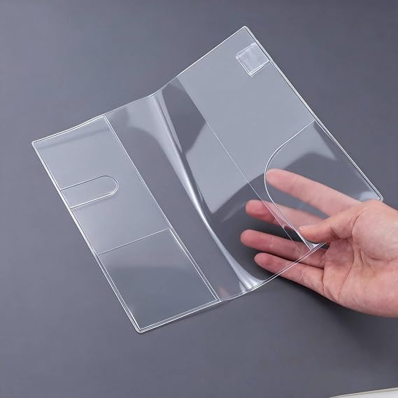 3PCS Clear Plastic Protective Cover, Book Cover Case for Weeks, PVC Planner Cover, Suitable for Weeks or Planner Cover Protection (48k,Clear)
