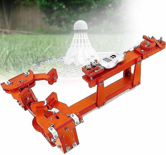 DIY Racket Frame Threading Machine, 6-Point Mounting System, Stringing Tool with Racquet Stringing Auxiliary, Aluminum Alloy Wire Stretcher for Squash/Tennis/Badminton Rackets