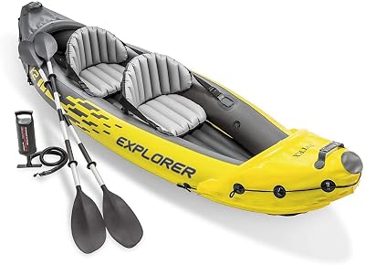 Intex 2-Person Inflatable Kayak w Oars &Pump & 1-Person Inflatable Kayak 2 pack