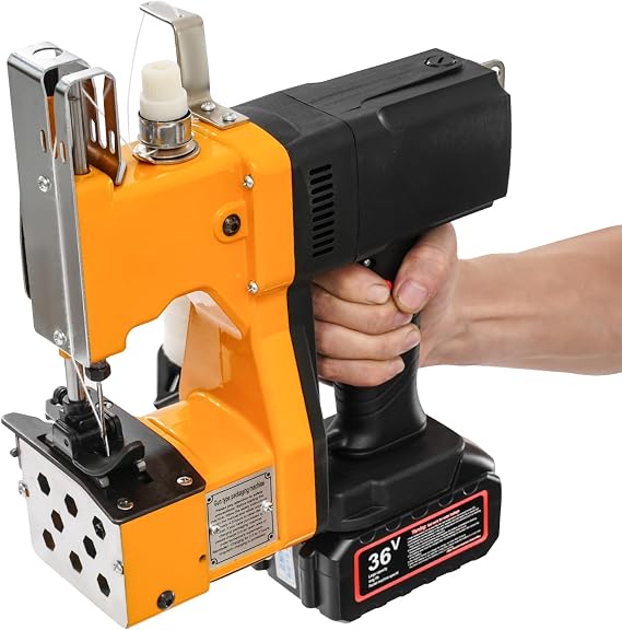 Cordless Bag Closing Machine 36V Bag Sewing Machine Cordless Portable Bag Sewer 1700SPM Automatic Thread Cutter with Lithium Battery US 110V