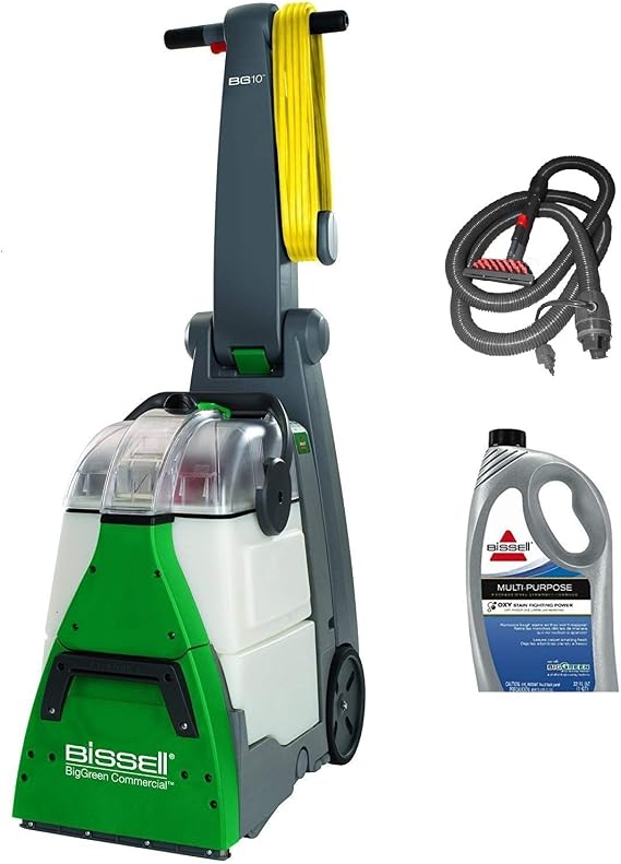 Bissell BigGreen Commercial BG10 Deep Cleaning 2 Motor Extracter Machine w/ Upholstery Tool, and 32 OZ Shampoo Bundle