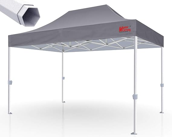 MASTERCANOPY Premium Heavy Duty Pop Up Commercial Instant Canopy Tent (10x15, Gray)